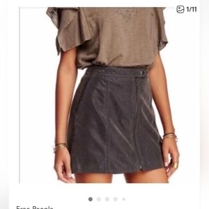 Free People Get Into The Grove Faux suede Mini Skirt